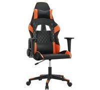 Vidaxl Chaise De Jeu Noir Et Orange Similicuir Multicolore