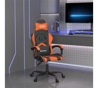 vidaXL Chaise de jeu Noir et orange Similicuir Noir