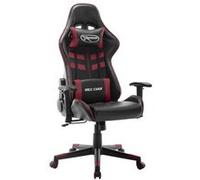 vidaXL Chaise de jeu Noir et rouge bordeaux Cuir artificiel Multicolore G