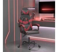 vidaXL Chaise de jeu Noir et rouge bordeaux Similicuir Noir