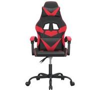 vidaXL Chaise de jeu Noir et rouge Similicuir Noir