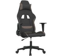 vidaXL Chaise de jeu Noir et taupe Tissu Noir