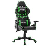 vidaXL Chaise de jeu Noir et vert Cuir artificiel
