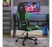 vidaXL Chaise de jeu Noir et vert Similicuir