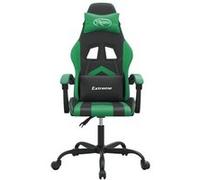 vidaXL Chaise de jeu Noir et vert Similicuir Noir
