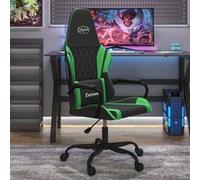vidaXL Chaise de jeu Noir et vert Similicuir Noir