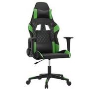 vidaXL Chaise de jeu Noir et vert Similicuir Noir
