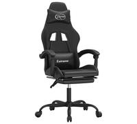 vidaXL Chaise de jeu pivotante avec repose-pied Noir Similicuir