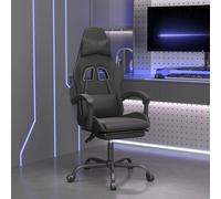 Vidaxl Chaise De Jeu Pivotante Avec Repose-Pied Noir Similicuir Noir