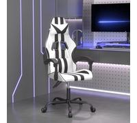vidaXL Chaise de jeu pivotante Blanc et noir Similicuir