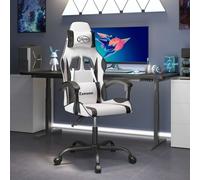 vidaXL Chaise de jeu pivotante Blanc et noir Similicuir