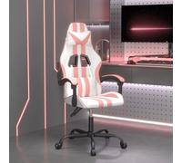 vidaXL Chaise de jeu pivotante Blanc et rose Similicuir