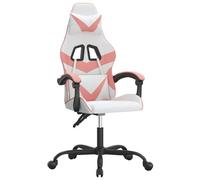 vidaXL Chaise de jeu pivotante Blanc et rose Similicuir