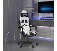 Vidaxl Chaise De Jeu Pivotante Et Repose-Pied Blanc Et Noir Similicuir Multicolore