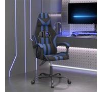 vidaXL Chaise de jeu pivotante Noir et bleu Similicuir Bleu G