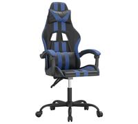 Vidaxl Chaise De Jeu Pivotante Noir Et Bleu Similicuir Multicolore