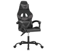 vidaXL Chaise de jeu pivotante Noir et gris Similicuir