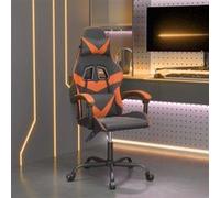 vidaXL Chaise de jeu pivotante Noir et orange Similicuir Noir G