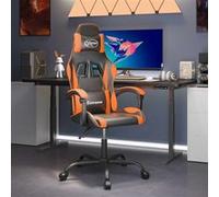 vidaXL Chaise de jeu pivotante Noir et orange Similicuir Noir G