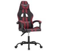 vidaXL Chaise de jeu pivotante Noir et rouge bordeaux Similicuir