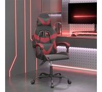 vidaXL Chaise de jeu pivotante Noir et rouge bordeaux Similicuir Rouge G