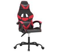 vidaXL Chaise de jeu pivotante Noir et rouge Similicuir
