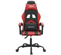 vidaXL Chaise de jeu pivotante Noir et rouge Similicuir Rouge G