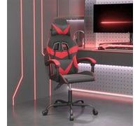 vidaXL Chaise de jeu pivotante Noir et rouge Similicuir Rouge G