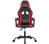 vidaXL Chaise de jeu pivotante Noir et rouge Similicuir Rouge G