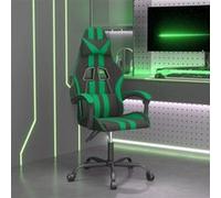 vidaXL Chaise de jeu pivotante Noir et vert Similicuir Vert G