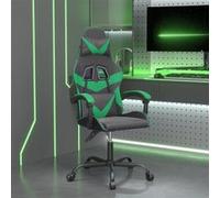 Chaise de jeu pivotante Noir et vert Similicuir