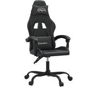 vidaXL Chaise de jeu pivotante Noir Similicuir Noir G
