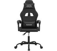 vidaXL Chaise de jeu pivotante Noir Similicuir Noir G