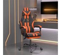 vidaXL Chaise de jeu pivotante repose-pied Noir et orange Similicuir Noir G