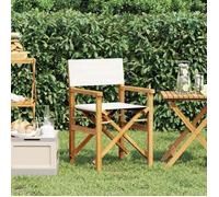 vidaXL Chaise de metteur en scène pliante 4008507 Bois teck massif Crème