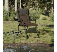vidaXL Chaise de pêche avec accoudoir pliable Taupe
