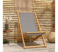 Vidaxl Chaise De Plage Gris Clair Bois De Teck Massif