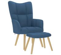vidaXL Chaise de relaxation 4016786 avec repose-pied Bleu Tissu