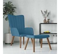 vidaXL Chaise de relaxation avec repose-pied Bleu Velours327676 Bleu G