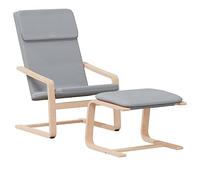 vidaXL Chaise de Relaxation avec Repose-Pied Gris Clair Tissu, Chaise de Salle à Manger, Chaise, mobilier de Salon, Chaise de Bureau, Fauteuil