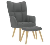 vidaXL Chaise de relaxation avec repose-pied Tissu Gris foncé