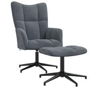 vidaXL Relaxstoel met voetenbank fluweel donkergrijs328107 Gris G