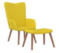 Vidaxl Chaise De Relaxation Avec Repose-Pied Jaune Moutarde Velours Jaune