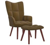 Vidaxl Chaise De Relaxation Avec Repose-Pied Marron Velours Marron