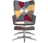 vidaXL Chaise de relaxation avec repose-pied Patchwork Tissu Multicolore G