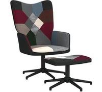 Chaise de relaxation avec repose-pied Patchwork Tissu