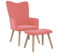 Chaise de Relaxation avec Repose-pied Siège de Relaxation Chaise de Détente Fauteuil de Salon Salle de Séjour Maison Rose Velours