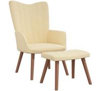 Chaise de Relaxation avec Repose-pied Siège de Relaxation Chaise de Détente Fauteuil de Salon Salle de Séjour Maison Blanc Crème Velours
