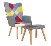 vidaXL Chaise de Relaxation avec Repose-Pied Siège de Relaxation Chaise de Détente Fauteuil de Salon Salle de Séjour Salon Patchwork Tissu