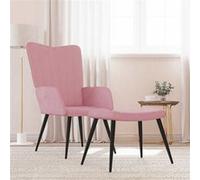 Vidaxl Chaise De Relaxation Avec Repose-Pied Rose Velours Rose